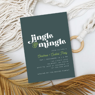 Invitación Sage Green Jingle Mingle moderno Fiesta de Navidad