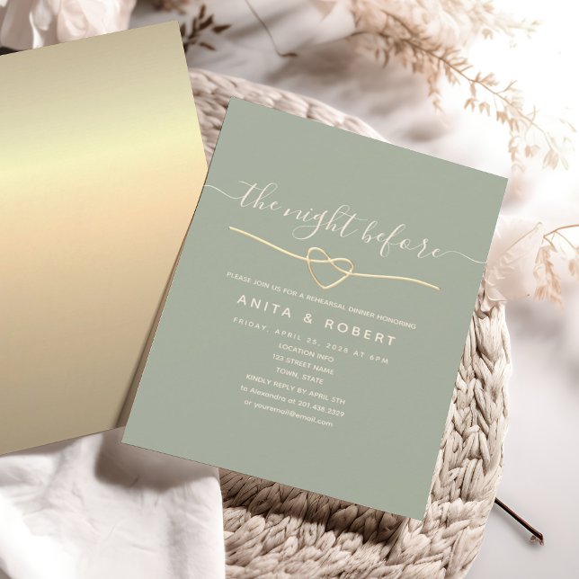 Invitación Sage Green La Noche Antes De La Cena Del Ensayo (Subido por el creador)