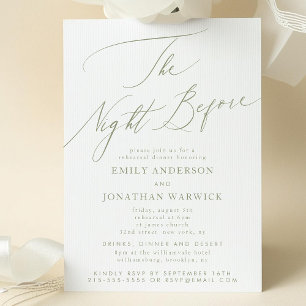 Invitación Sage Green La Noche Antes Del Boda Del Ensayo
