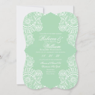 Invitación Sage Green Lace Elegant Wedding