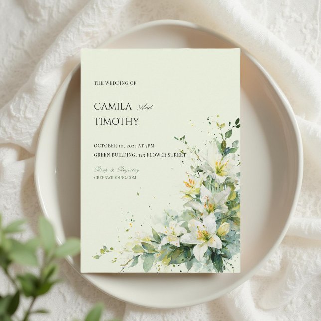 Invitación Sage Green Lily of the Valley Floral Wedding (Subido por el creador)