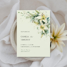 Invitación Sage Green Lily of the Valley Floral Wedding
