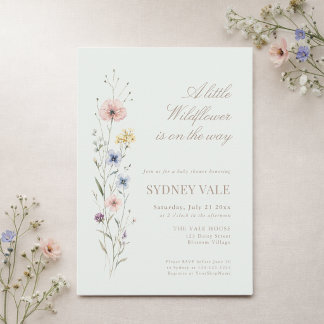 Invitación Sage Green Little Wildflower Baby Shower