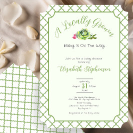 Invitación Sage Green Locally Grown Baby Shower
