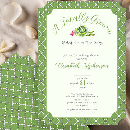 Invitación Sage Green Locally Grown Baby Shower
