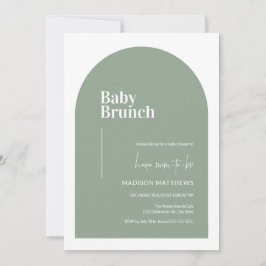 Invitación Sage Green Minimal Arch Baby Brunch Baby Shower