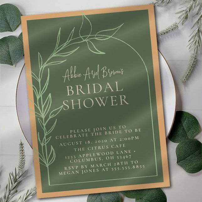 Invitación Sage Green Minimal Script Text Bridal Shower (Subido por el creador)