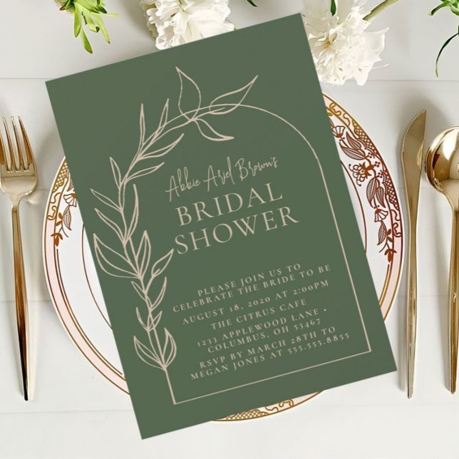 Invitación Sage Green Minimal Script Text Bridal Shower (Subido por el creador)