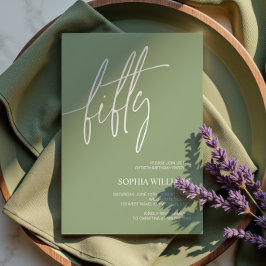 Invitación Sage Green Minimalist 50th Birthday Invitation
