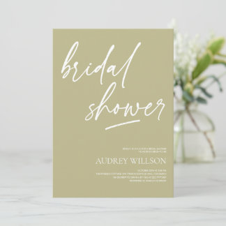 Invitación Sage Green Minimalist Bridal Shower Invitation