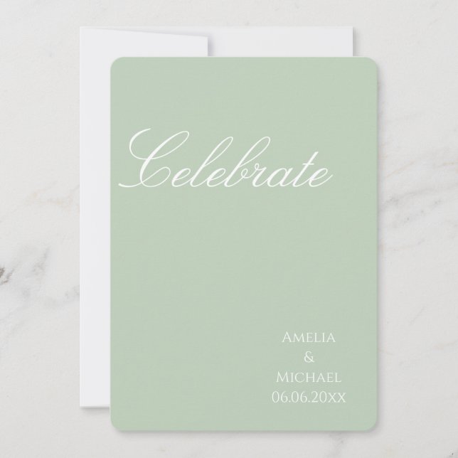 Invitación  Sage Green Minimalist Wedding (Anverso)
