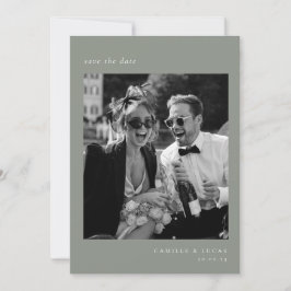 Invitación Sage Green Minimalista elegant Photo Save the date