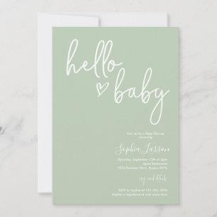 Invitación Sage Green Minimalista moderno Boho Baby Shower
