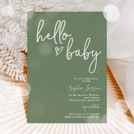 Invitación Sage Green Minimalista moderno Boho Baby Shower