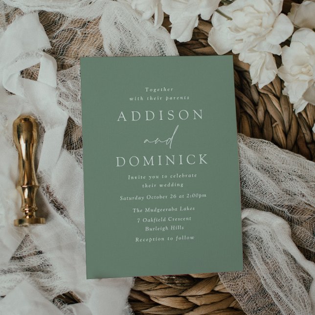 Invitación Sage Green Modern Boda Minimalista (Subido por el creador)