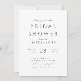 Invitación Sage Green Modern Classy Luxury Bridal Shower