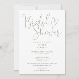 Invitación Sage Green Modern Elegant Script Bridal Shower