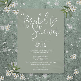 Invitación Sage Green Modern Elegant Script Bridal Shower