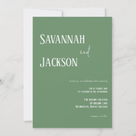 Invitación Sage Green Modern Elegant Wedding Invitation