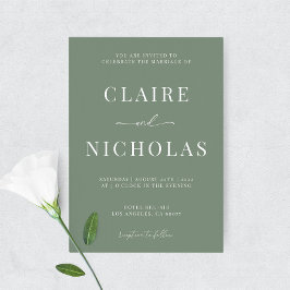 Invitación Sage Green Modern Elegant Wedding Invitation