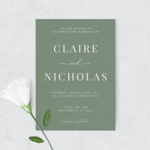 Invitación Sage Green Modern Elegant Wedding Invitation