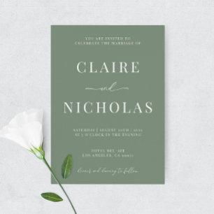 Invitación Sage Green Modern Elegant Wedding Invitation