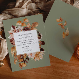 Invitación Sage Green Modern fall elegance otoño floral otoño