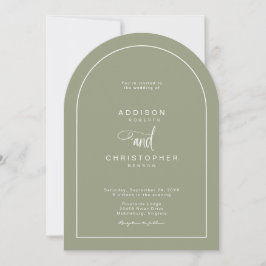 Invitación Sage Green Modern Minimalist Script Wedding