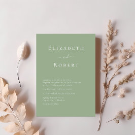 Invitación Sage Green Modern Minimalist Script Wedding