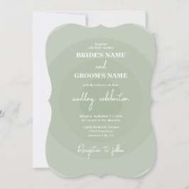Invitación Sage Green Modern Monograma Boda