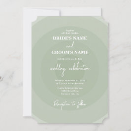 Invitación Sage Green Modern Monograma Boda