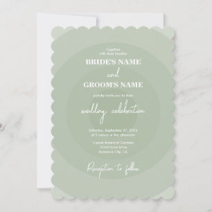 Invitación Sage Green Modern Monograma Boda