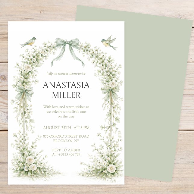 Invitación Sage Green Nesting Party Baby Shower (Subido por el creador)