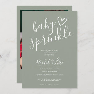 Invitación Sage Green Neutral Baby Sprinkle Shower Photo