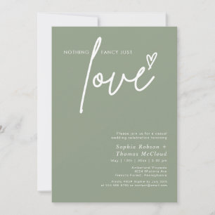 Invitación Sage Green Nothing Fancy Just Love Boda