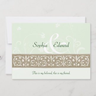 Invitación Sage Green Ornamental Frieze Boda
