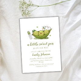 Invitación Sage Green Pacifier Sweet Pea In Pod Baby Shower