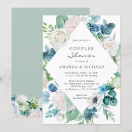 Invitación Sage Green Palau Blue Blue Floral Parejas Florales