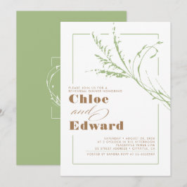 Invitación Sage Green Pampas Grass Moderno Ensayo Cena