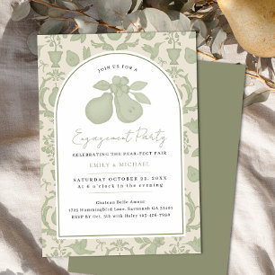 Invitación Sage Green Perfect Pear Engagement Party