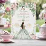 Invitación Sage Green Pink Mis Quince 15 Anos Crown<br><div class="desc">Quinceañera Sage Green Pink Gold Crown Invitation Mis Quince 15 Anos,  16to cumpleaños, </div>