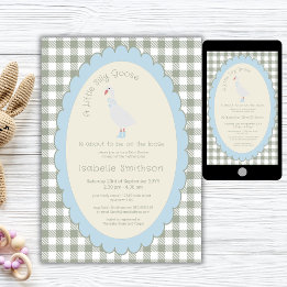 Invitación Sage Green Preppy Silly Little Goose Baby Shower