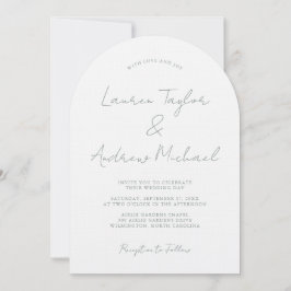 Invitación Sage Green Romantic Modern Arch Wedding Invitation