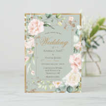 Sage Green Rubor Floral Watercolor Boda