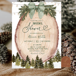 Invitación Sage Green Rustic Winter Forest Bridal Shower