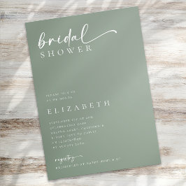 Invitación Sage Green Script Minimalista Shower
