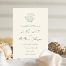 Sage Green Shell Beach Ocean Destination Wedding