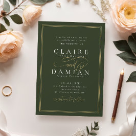 Invitación Sage Green Simple Elegancia Romántica Boda de guio
