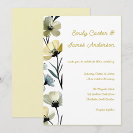 Invitación Sage Green & Soft Yellow Botanical Wedding