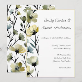 Invitación Sage Green & Soft Yellow Botanical Wedding